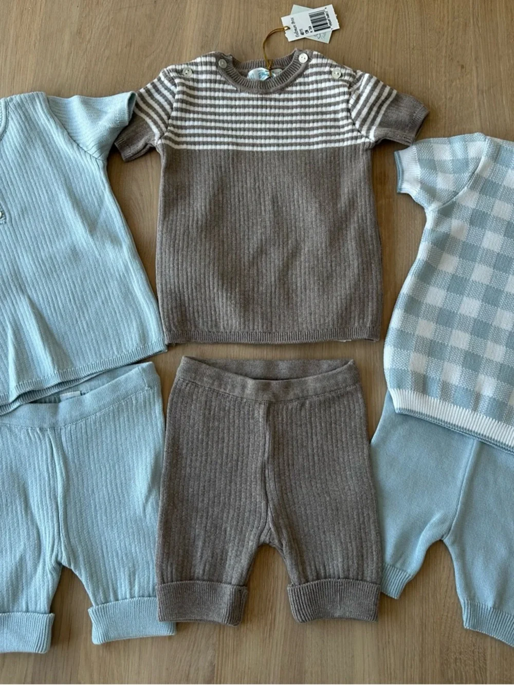 NWT Kids Matching Sets - Blue & Brown Knit Two-Piece Sets - Picture 2 of 12